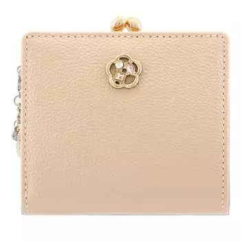 Кошелек с застежкой Мини-кошелек из натуральной кожи Moman 189282 Pearl Cowhide Leather Pink [Craysus] Bi-Fold Womens Lam [33]