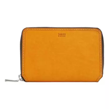 Кошелек с застежкой-молнией в два сложения из натуральной кожи 780614 Margo II Средний кошелек из воловьей кожи цвета верблюда [Takeokikuchi] Мужской [04]