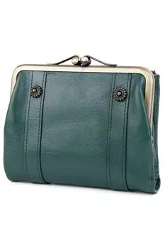 Кошелек с застежкой в два сложения из натуральной кожи Lead Classic 0036200 Зеленый [Dakota] (0030000) Женский DA-32000-51