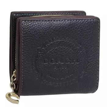 Кошелек складной двухслойный компактный кошелек Outlet Brand Leather CM216 HERITAGE SNAP WALLET Heritage Snap Wallet [Coach] женский (черный) [Элемент] чёрный