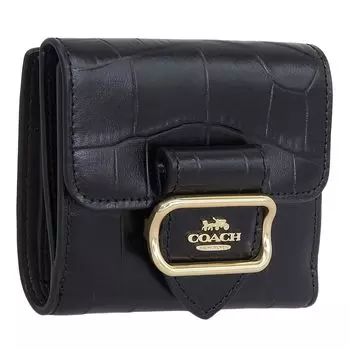Кошелек складной двухслойный кошелек компактный Outlet Brand кожа CM263 [Coach] женский (ЧЕРНЫЙ/Черный) [Элемент] чёрный