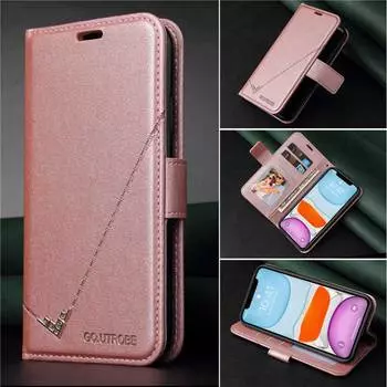 Кошелек со слотами для карт для Samsung A32 A52 A42 A12 A51 S21 S20 S10, кожаный флип-чехол для Xiaomi 11 10 Poco F3 X3 Redmi Note 10 9 9A 9C Huawei P40 P30 Lite Huawei Honor 10X Lite чёрный