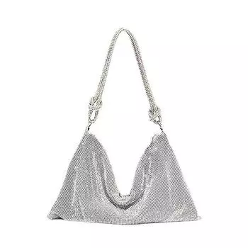 Кошелек со стразами, блестящая сумка, серебряные кошельки с бриллиантами для женщин, обновленная вечерняя сумка со стразами для выпускного вечера, сумка-хобо серебряный