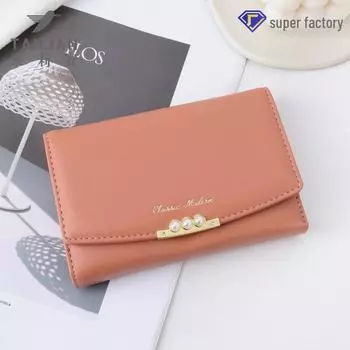 Кошелек Tailian из искусственной кожи с жемчугом и отделением для карт - элегантный женский кошелек красный