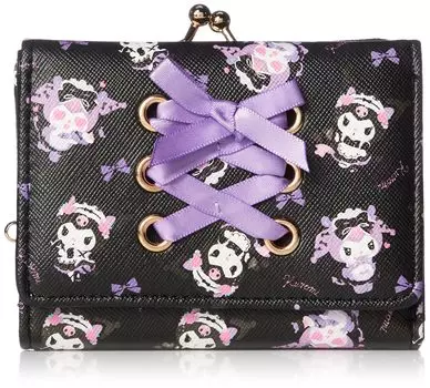 Кошелек Trifold Gamaguchi Sanrio Kuromi KU3 Черный [Aldi] Женский