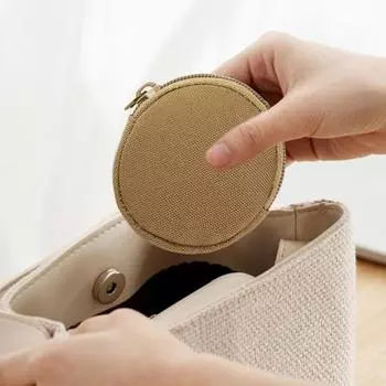 Кошелек унисекс для монет, гладкая молния, маленький размер, многофункциональный круглый легкий карман для ключей хаки
