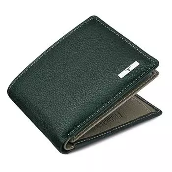 Кошелек URBAN FOREST Kyle из зеленой/серой кожи для мужчин