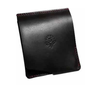 Кошелек зажим для денег Smart Leather Made in Japan Black [HUKURO] Мужской Женский