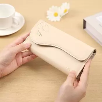 Кошелек женский длинный многослотовый кошелек на молнии жёлтый