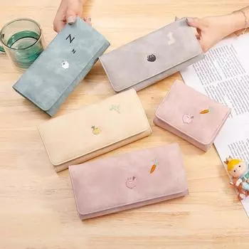 Кошелек женский длинный простой студенческий кошелек Zero складной кошелек жёлтый