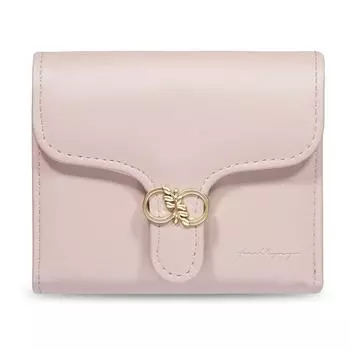 Кошелек женский короткий из искусственной кожи простая фурнитура конверт пряжка сумка чёрный