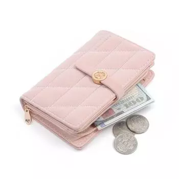 Кошелек женский новый средний и длинный стиль простая и универсальная нишевая клетчатая женская сумка чёрный