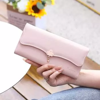 Кошелек женский складной кошелек Zero кошелек сумка для карт студенческий длинный кошелек чёрный