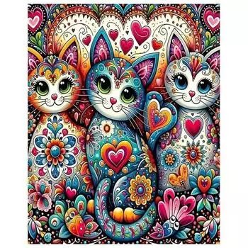 Кошка Алмазная Картина Животное Полная Дрель Мозаика Ручной Работы 5D DIY Домашний Декоративный Подарок Другу Full Round 20x30CM