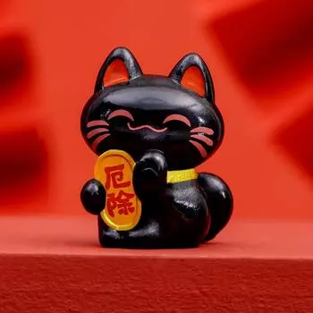 Кошка богатства Фен-шуй Статуэтка кошки богатства Украшения Украшения Статуэтки кошки богатства Украшения One Size чёрный