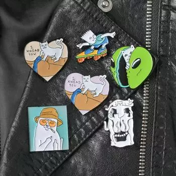 Кошка булавка ювелирная брошь рюкзак водяная баня ювелирные изделия сплав брошь