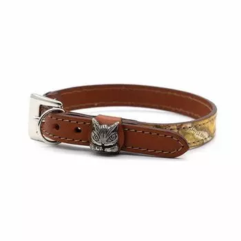 Кошка Даян Даян из натуральной кожи с изображением старой карты для питомца, коричневый [Wachifield] коричневый