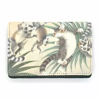 Кошка Даян Даян Визитница из натуральной кожи с гордым хвостом [Wachifield]