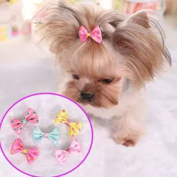 Кошка, домашнее животное, собака, косметические принадлежности, заколки для волос для щенков, банты-бабочки, бантик, заколки для волос, заколка для волос темно-розовый