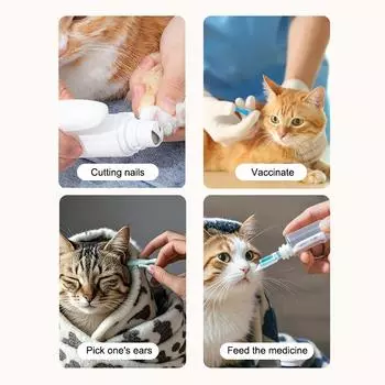 Кошка фиксированная ткань для ухода за кошками мягкая удерживающая сумка для стрижки когтей инъекции анти побег анти укусы домашних животных самоклеящаяся пленка