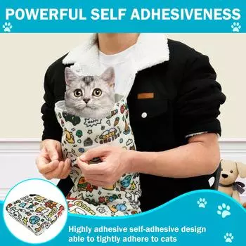 Кошка фиксированная ткань груминг домашнее животное обертывание самоклеящееся анти царапины анти укусы когтерез инъекции обертывание ткань фиксированная тканевая сумка