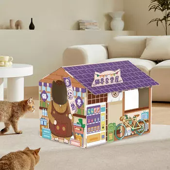 Кошка Гофрированная Мебель для дома Кондоминиум Износостойкий Игровой Центр Когтеточка Кровать