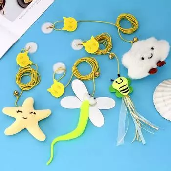 Кошка играет с игрушкой-палочкой, плюшевая игрушка для самостоятельного развлечения, автоматические принадлежности для кошек, игрушка-симуляция для самостоятельного приветствия, подвесная, прочная, товары для домашних животных