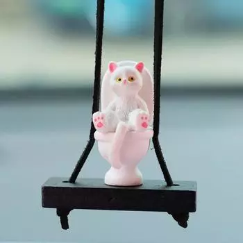 Кошка качели автомобильный орнамент кошка на унитазе подвеска украшение для автомобиля милый подвесной кулон украшение для внедорожника спальня гостиная автомобиль