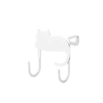 Кошка Ключница Кованая Железная Дверная Вешалка Симпатичная Вешалка Для Шкафа Ванная Комната B белый