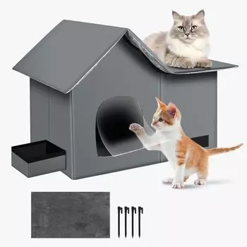 Кошка Кошка Домашний кот Кошка Уличный кот Все Холодный Холодный Легко Для Уличного Бродячего Подушка Посуда Включена Дом, Дом, Дом, Дом, Дом, Дом, Времена года, серый