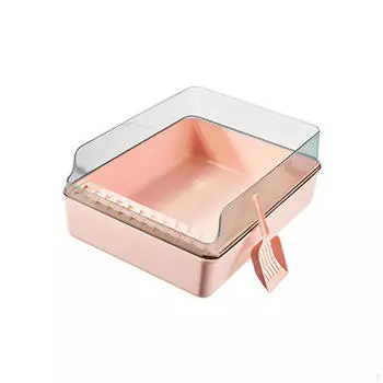 Кошка Котенок Высокий Боковой Открытый Вход Спрей И Пыль Для Легкой Чистки Туалета белый