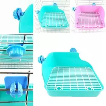 Кошка, кролик, туалет, туалет для мелких животных, хомяк, морская свинка, лоток для туалета, угловой лоток для туалета для домашних животных, тренировочный лоток зелёный