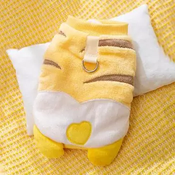 Кошка милая попа тяга двухногая флисовая куртка средние и маленькие собаки и собаки теплая и утолщенная осень и зима одежда для домашних животных кошек M (recommended weight 5-4 kg)