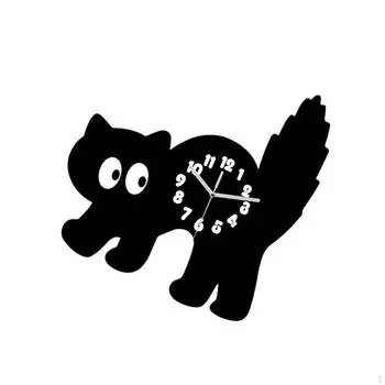 Кошка настенные часы подвесные тихие подарки легкий акриловый орнамент декоративный для офиса дома