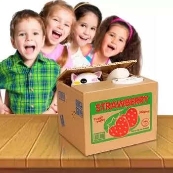 Кошка Панда Кража Копилки Автоматическая Копилка Копилка для Сбережений Денег Ящик Для Хранения Монет Дети Подарки На День Рождения