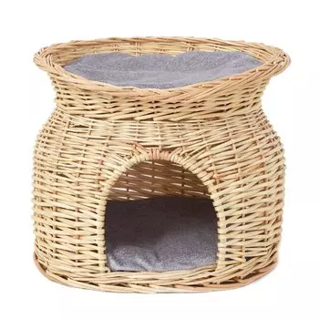 Кошка питомец кошка кошка питомец кошка кошка купол теплая деревянная укрытие двухъярусная моющаяся корзина кровать, дом, чигура, дом, кровать, дом, дом, форма, лето, зима, бежевый