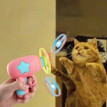 Кошка, питомец, щенок, гироскоп, игрушка для кошек, игра, интерактивный артефакт, маленький вращающийся катапультирующий снаряд, собака, фрисби, пистолет, игрушки, принадлежности, аксессуары, бусины Non luminous UFO