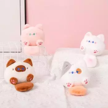 Кошка, плюшевая кукла, брелок, подвеска, милый толстый встроенный пищалка, аниме, котенок, плюшевые мягкие набивные игрушки оранжевый