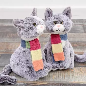 Кошка плюшевая кукла мягкая игрушка для детей взрослых ПП хлопок кошка коричневый