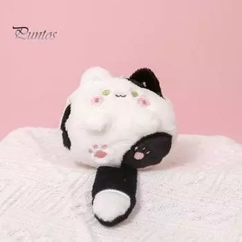 Кошка, плюшевая подвеска, милый толстый корпус, аниме, котенок, плюшевые декоративные мягкие игрушки, кукла, брелок, рюкзак, подвески, подарок для девочки чёрный