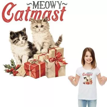 Кошка Подарочная одежда Значки Нашивки Виниловые наклейки Футболки Parches Ropa Термопресс Аппликация Наклейки на одежду Наклейки своими руками на одежду