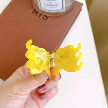Кошка Привлекает Удачу Заколки Женские Заколки Корейский Заколка Акула Заколки Для Волос Ацетат Когти Для Волос Животных жёлтый
