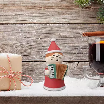 Кошка Рождественские Украшения для Дерева Фигурки Животных Craft Интерьер Автомобиля accordion cat