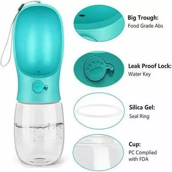 Кошка Собака Питомец Бутылка Для Воды Питьевая Чашка Щенок Путешествия На Открытом Воздухе Портативный 350ml розовый