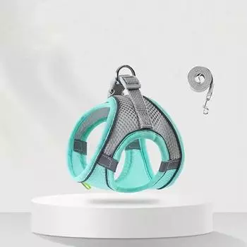 Кошка Собака Шлейка Жилет Нагрудный Веревочный Комплект Светоотражающий Дышащий Регулируемый Шлейка Для Домашних Животных Для Маленьких Средних Собак На Открытом Воздухе Прогулки XS розовый