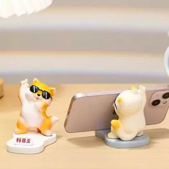 Кошка Собака Сиба-ину Держатель для мобильного телефона Противоскользящий настольный кронштейн для ленивого телефона Настольный планшет Телефон Shiba Inu