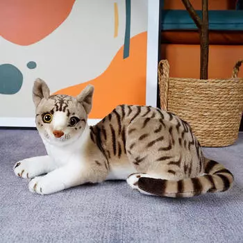 Кошка в мягкой игрушке для животных куклы длинные куклы для детей мальчиков девочек gray 25cm