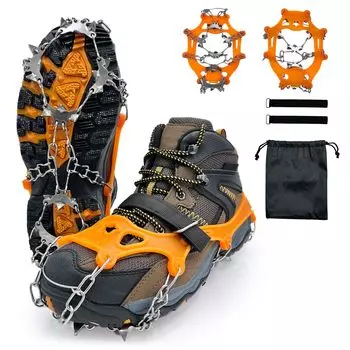 Кошки Цепь 18 Для обуви Снег Уборка снега Замороженный Легко нержавеющая Тяжелый Для взрослых Шипы, Когти, Скалолазание, Легкий, Противоскользящий, Подошвы,
