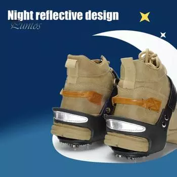 Кошки для льда и снега, шипы для сцепления, противоскользящие, 5-точечные, для ходьбы, бега, походов, зимних видов спорта на открытом воздухе M