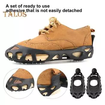 Кошки для ледового сцепления 30 шипов Шипы для ходьбы по снегу Противоскользящие шипы для ботинок Захваты для зимнего похода Скалолазание Подледная рыбалка XL